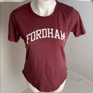 Fordham University plum short sleeve rounded hem t-shirt